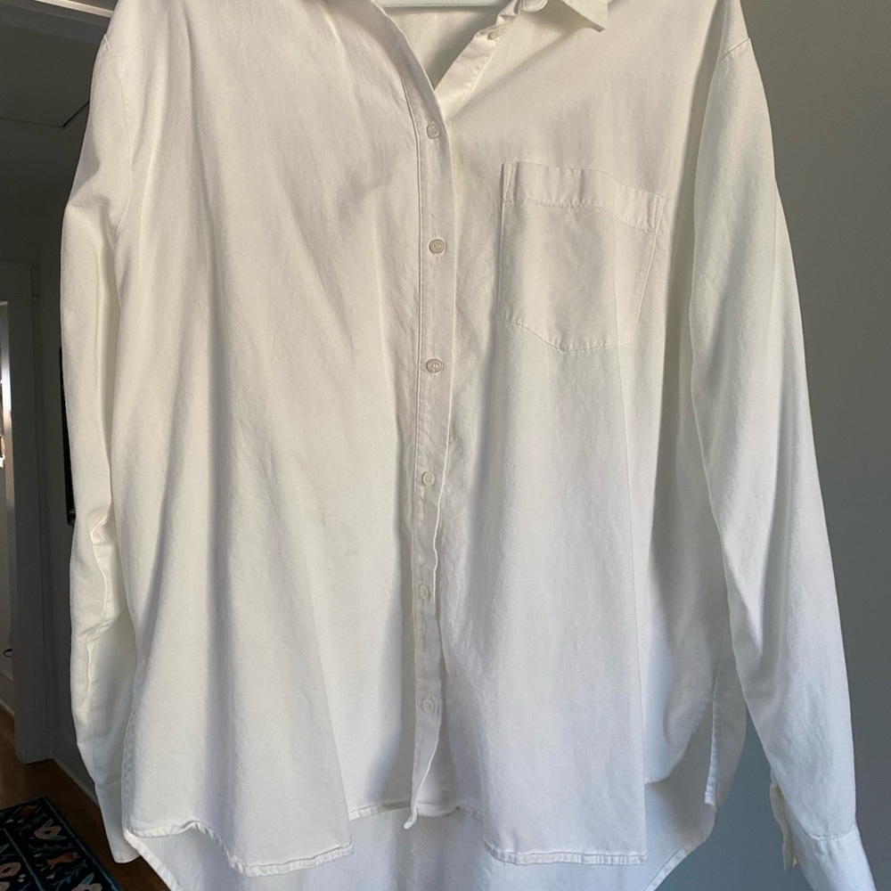 Madewell XL White Cotton Button Up Collared Shirt